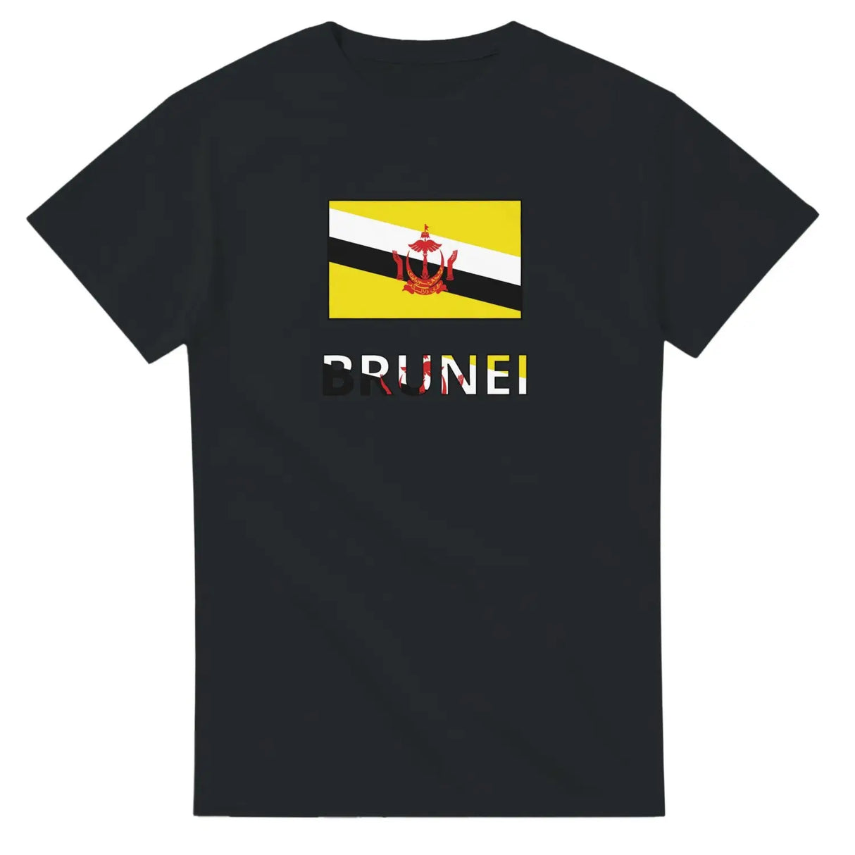 T-shirt drapeau brunei en texte - pixelforma