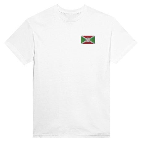 T-shirt drapeau burundi brodé en coton mélangé