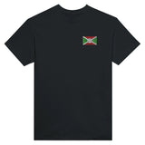 T-shirt drapeau burundi brodé en coton mélangé