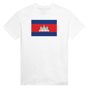 T-shirt drapeau cambodge imprimé coton mélangé élégant