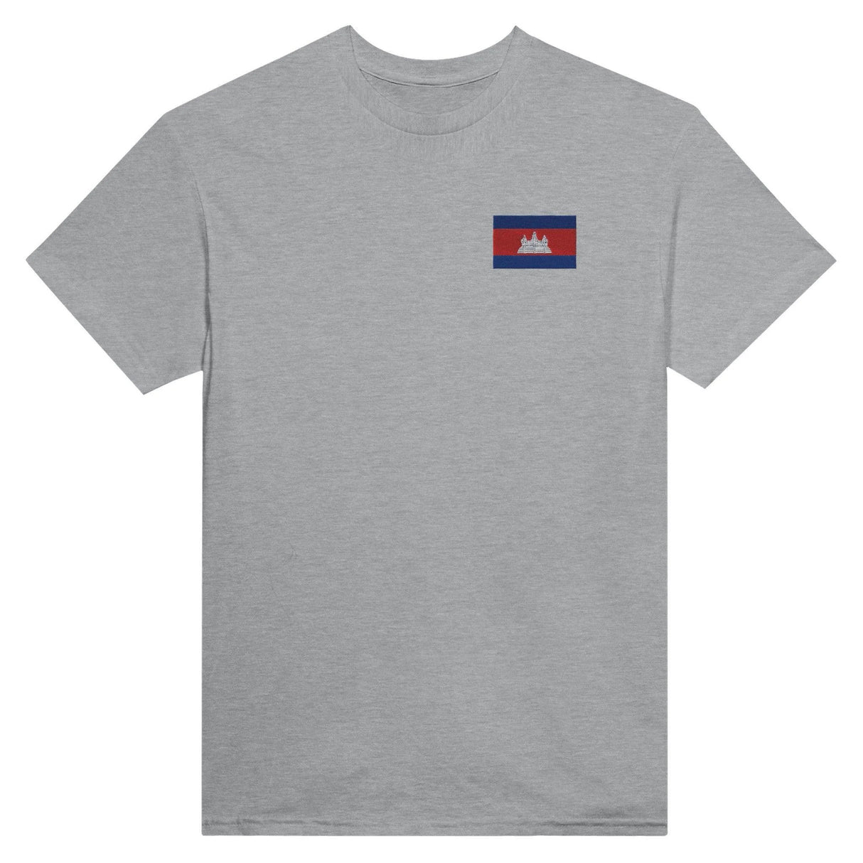 T-shirt drapeau cambodge broderie couleur coton mélangé