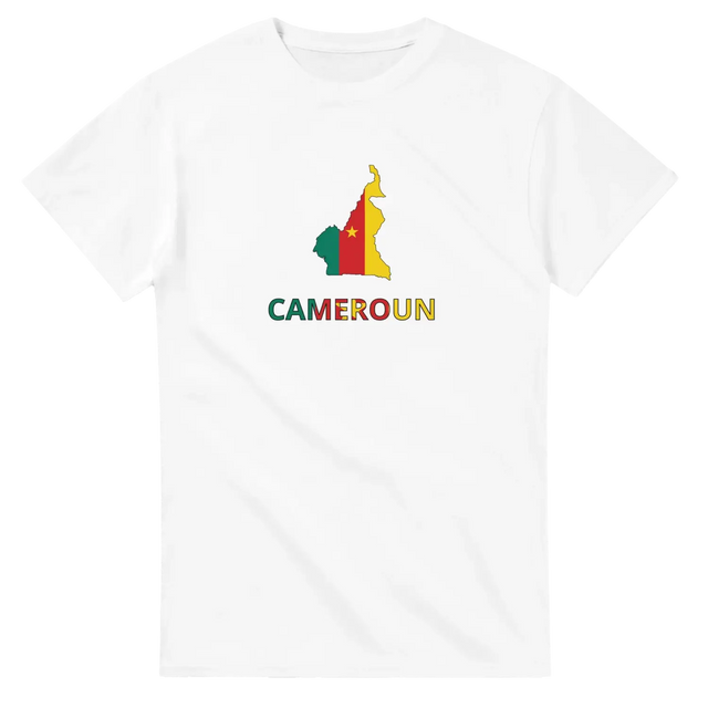 T-shirt drapeau cameroun en carte - pixelforma