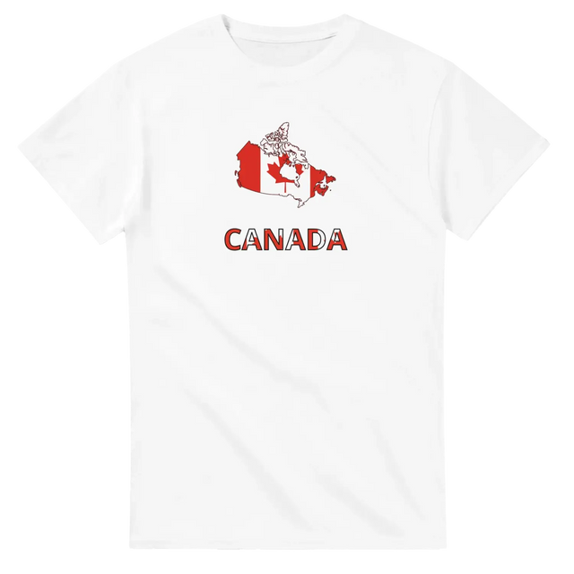 T-shirt drapeau canada en carte - pixelforma