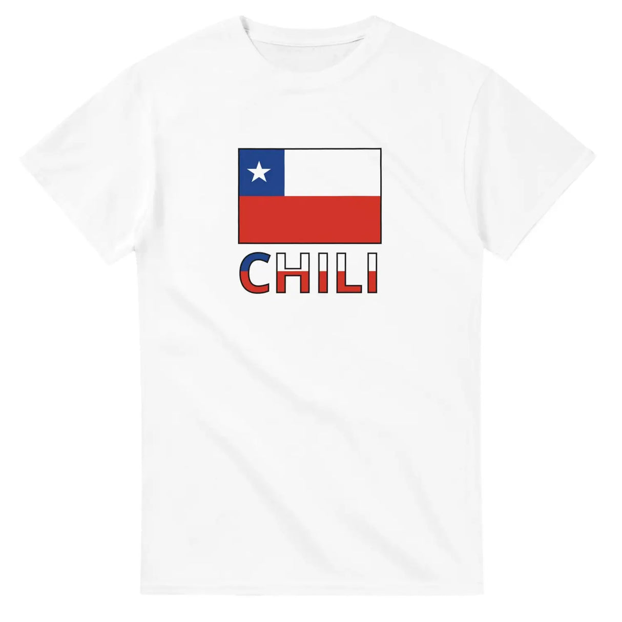 T-shirt drapeau chili en texte - pixelforma