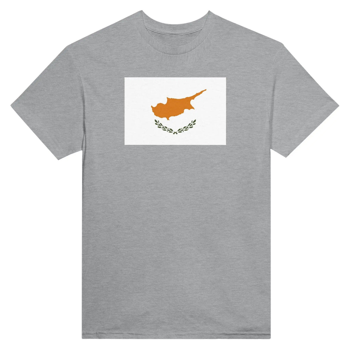 T-shirt drapeau chypre brodé coton mélangé manches longues