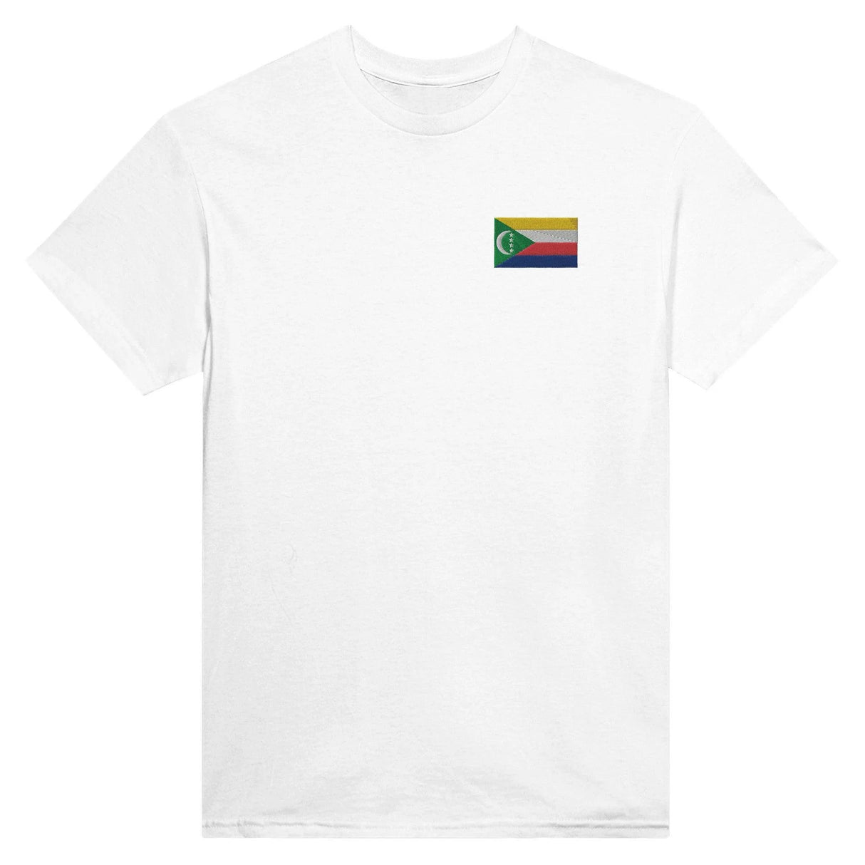 T-shirt drapeau comores broderie couleur coton mélangé