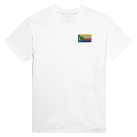 T-shirt drapeau comores broderie couleur coton mélangé