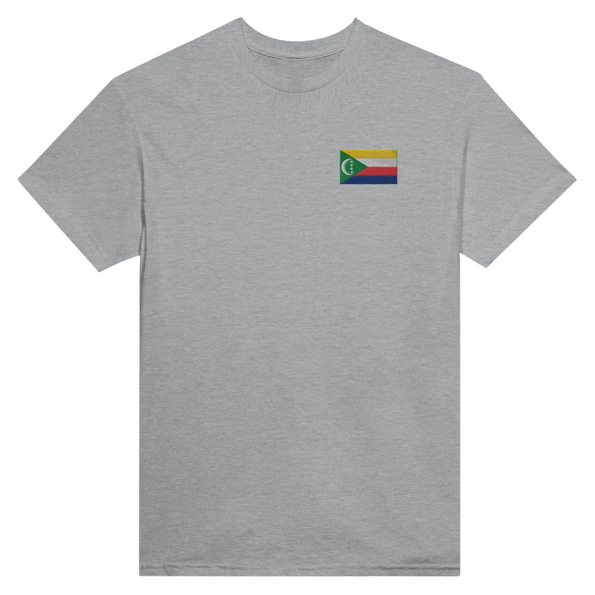 T-shirt drapeau comores broderie couleur coton mélangé
