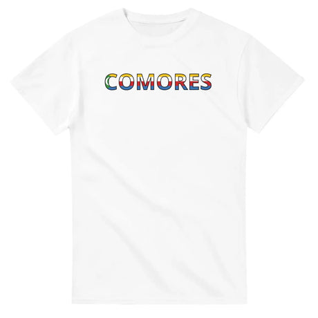 T-shirt drapeau comores en écriture - pixelforma