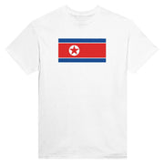 T-shirt drapeau corée du nord coton mélangé imprimé