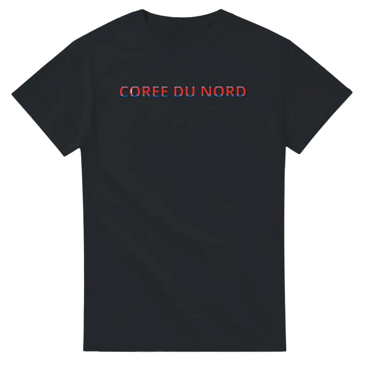 T-shirt drapeau corée du nord en écriture - pixelforma