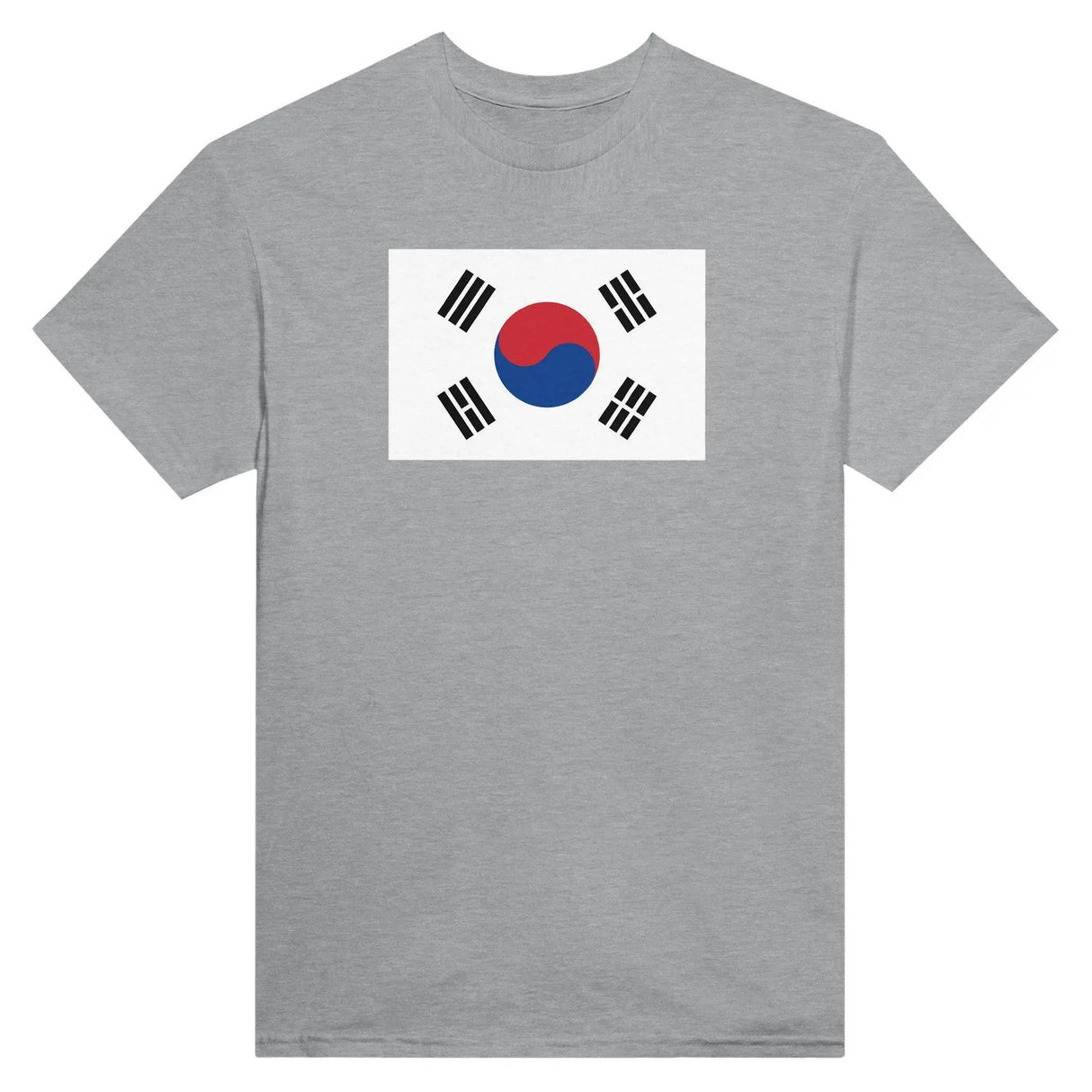 T-shirt drapeau corée du sud brodé en coton mélangé