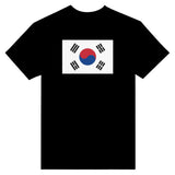 T-shirt drapeau corée du sud brodé en coton mélangé
