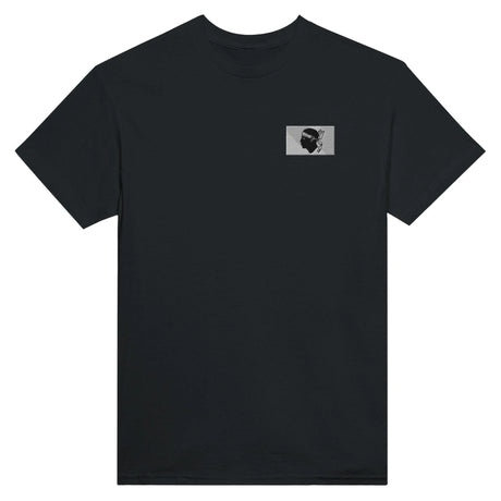T-shirt drapeau corse broderie couleur en coton mélangé