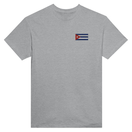 T-shirt drapeau cuba broderie couleur en coton mélangé