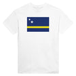 T-shirt drapeau curaçao coton mélangé broderie élégante