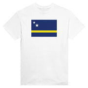 T-shirt drapeau curaçao coton mélangé broderie élégante