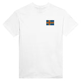 T-shirt drapeau d’åland coton mélangé broderie couleur