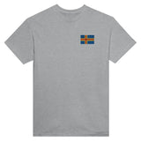 T-shirt drapeau d’åland coton mélangé broderie couleur