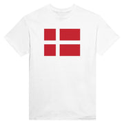 T-shirt drapeau danemark imprimé coton mélangé élégant