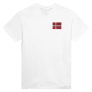 T-shirt drapeau danemark broderie couleur coton mélangé