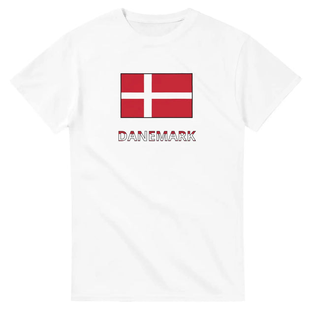 T-shirt drapeau danemark en texte - pixelforma