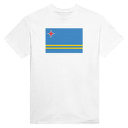 T-shirt drapeau d’aruba imprimé en coton mélangé