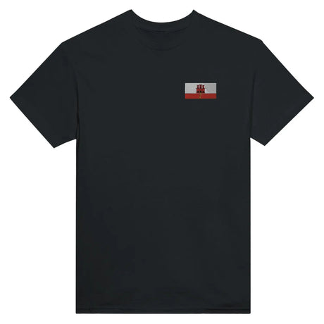 T-shirt drapeau de gibraltar en broderie - pixelformaflag