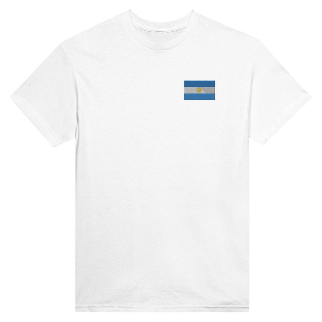 T-shirt Drapeau de l'Argentine en broderie - Pixelforma