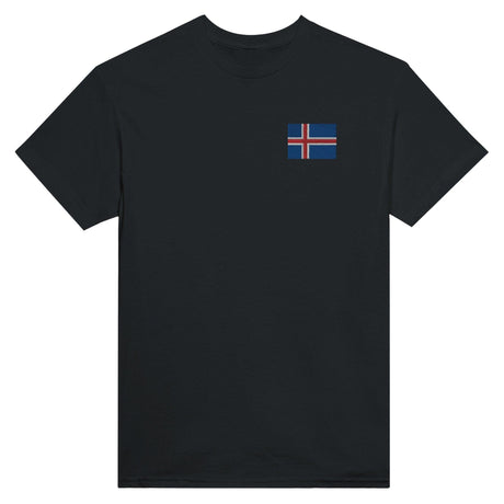 T-shirt Drapeau de l'Islande en broderie - Pixelforma