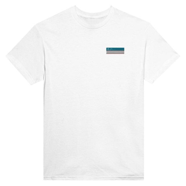 T-shirt Drapeau de l'Ouzbékistan en broderie - Pixelforma