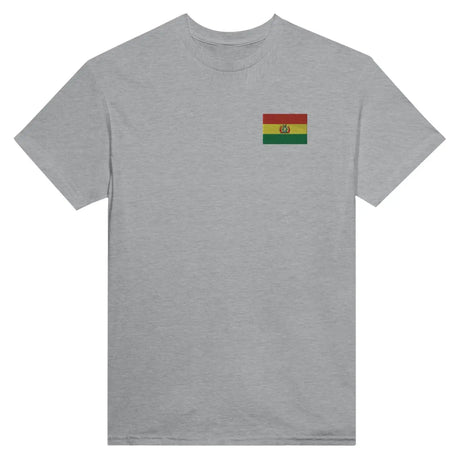 T-shirt drapeau de la bolivie en broderie - pixelformaflag