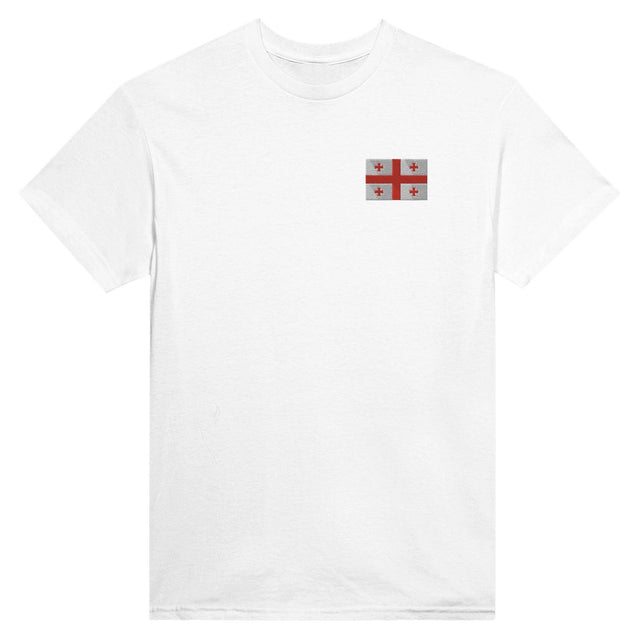 T-shirt Drapeau de la Géorgie en broderie - Pixelforma 