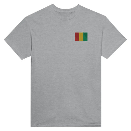 T-shirt drapeau de la guinée en broderie - pixelformaflag