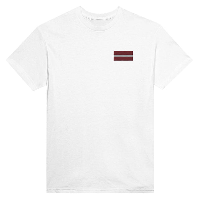 T-shirt Drapeau de la Lettonie en broderie - Pixelforma 