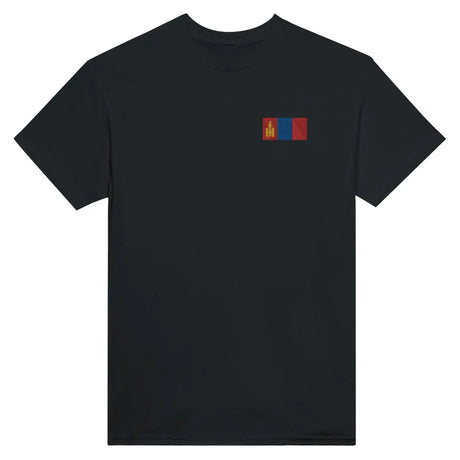 T-shirt drapeau de la mongolie en broderie - pixelformaflag