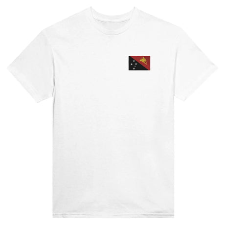 T-shirt drapeau de la papouasie-nouvelle-guinée en broderie - pixelformaflag