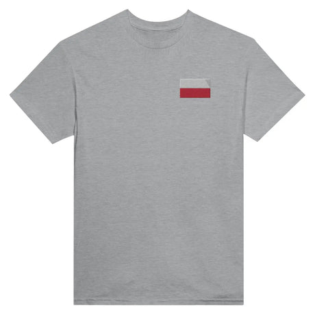 T-shirt drapeau de la pologne en broderie - pixelformaflag