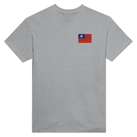 T-shirt drapeau de la république de chine en broderie - pixelformaflag