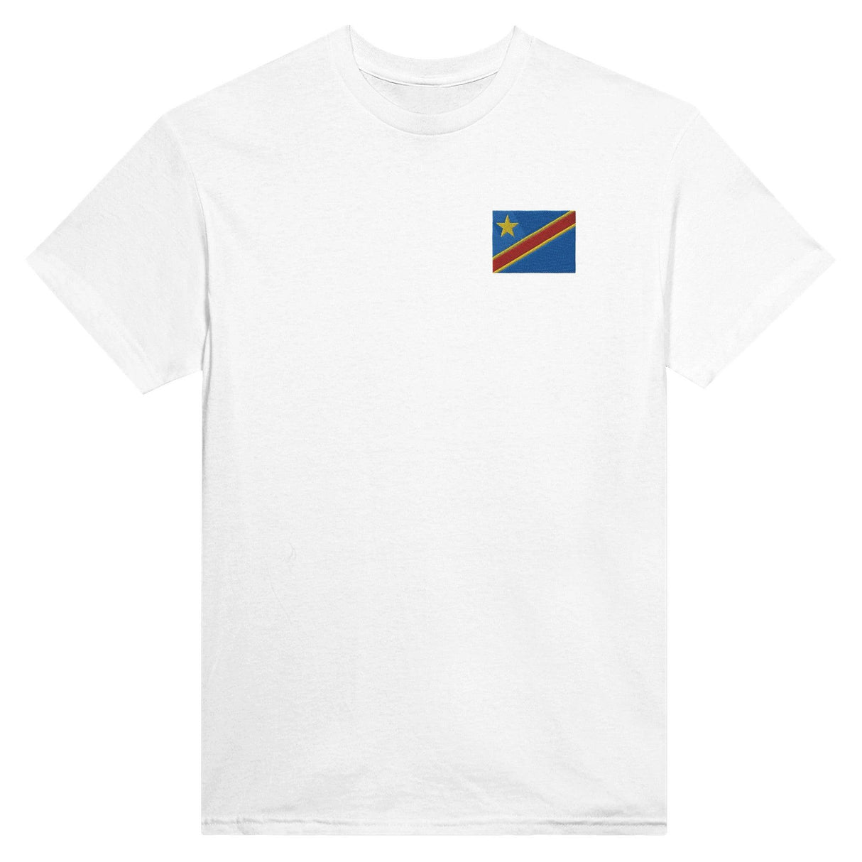 T-shirt Drapeau de la république démocratique du Congo en broderie - Pixelforma