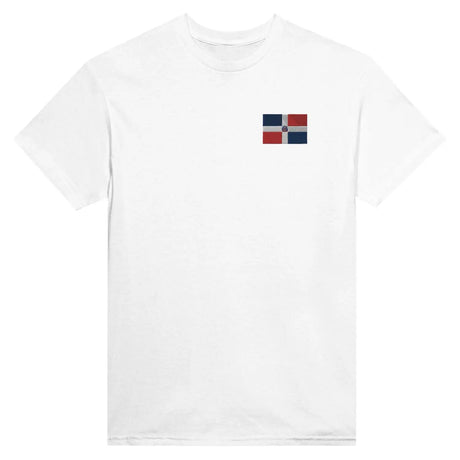 T-shirt drapeau de la république dominicaine en broderie - pixelformaflag