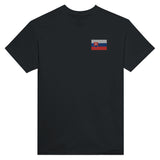 T-shirt Drapeau de la Slovaquie en broderie - Pixelforma