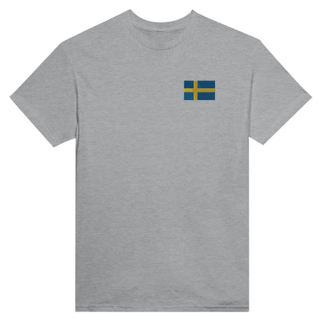 T-shirt drapeau de la suède en broderie - pixelformaflag