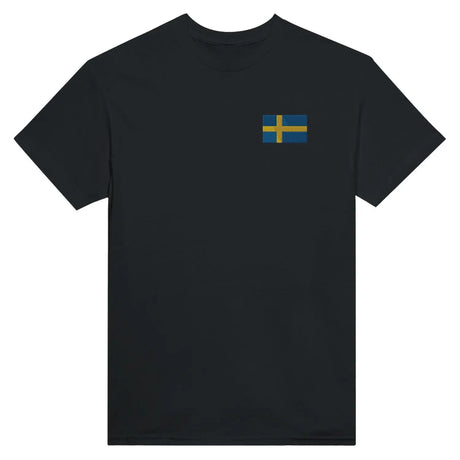 T-shirt drapeau de la suède en broderie - pixelformaflag