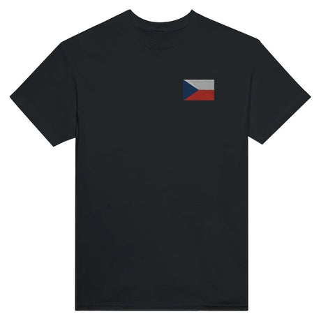 T-shirt drapeau de la tchéquie en broderie - pixelformaflag