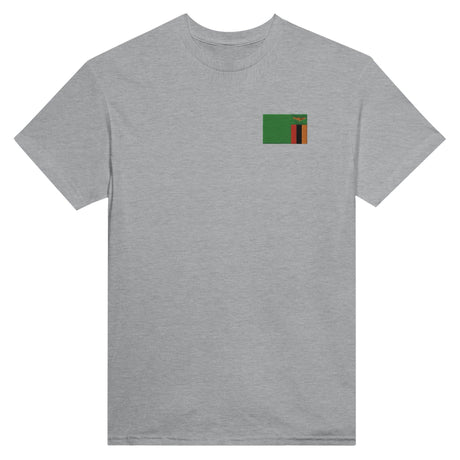 T-shirt Drapeau de la Zambie en broderie - Pixelforma