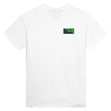 T-shirt drapeau de l’île christmas en broderie - pixelformaflag