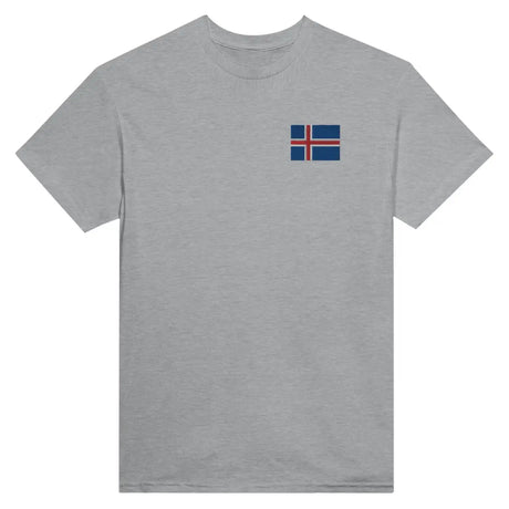 T-shirt Drapeau de l'Islande en broderie - Pixelforma 