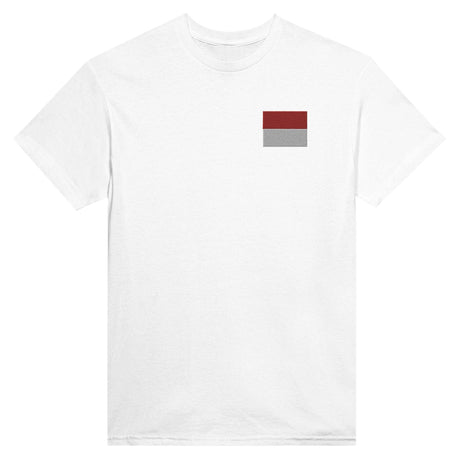 T-shirt Drapeau de Monaco en broderie - Pixelforma 