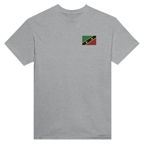 T-shirt drapeau de saint-christophe-et-niévès en broderie - pixelformaflag